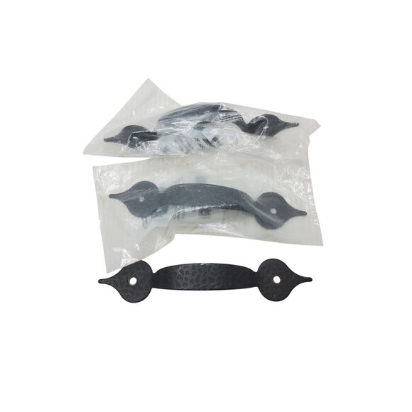 Liberty Antique Style Black Hammered Iron Cabinet & Drawer Pulls Set Of 3 - Picture 4 of 4